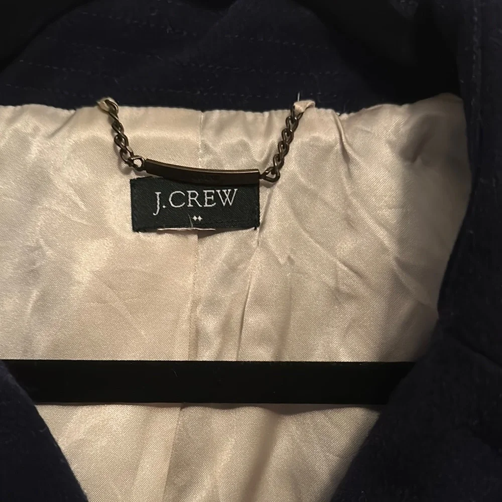 J Crew Blue Pea Coat Double-Breasted Wool - Picture 2 of 3